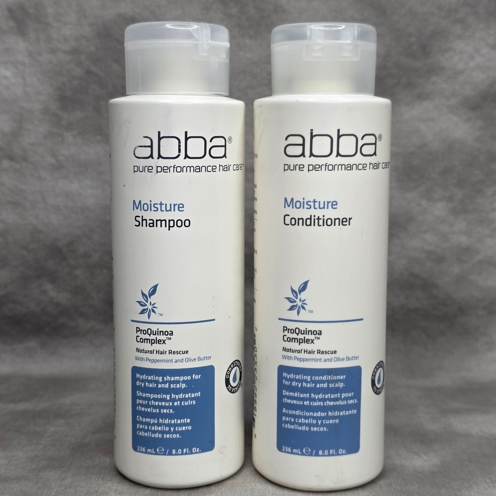 ABBA Moisture Shampoo & Conditioner SET 8 oz w/Peppermint & Olive Butter